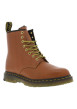 Thumbnail Bottines en cuir tan à talon décroché bas et à lacets ronds jaunes - Image 3