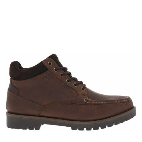 Bottines en cuir marron à talon décroché bas et...
