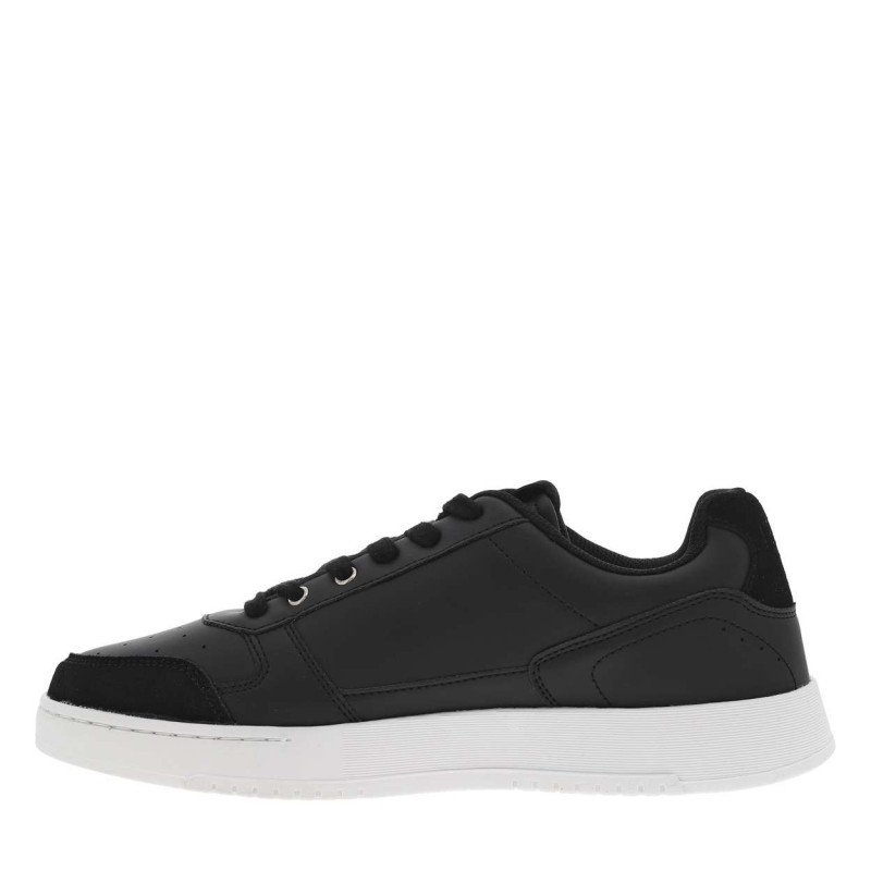 Lyle&scott - Baskets Basses En Divers Cuir Noir à Semelle Blanche Et à Lacets Plats - Noir Lyle&scott - Baskets Basses En Divers Cuir Noir à Semelle Blanche Et à Lacets Plats - Noir