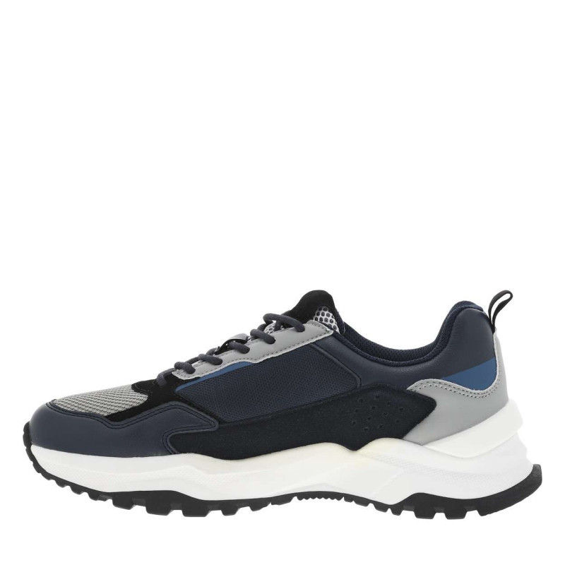 Lyle&scott - Baskets En Partie En Cuir Nubuck Marine à Semelle Semi-compensée Et Lacets Ronds - Bleu Marine Lyle&scott - Baskets En Partie En Cuir Nubuck Marine à Semelle Semi-compensée Et Lacets Ronds - Bleu Marine