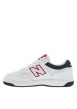 Thumbnail Baskets tennis en cuir blanc avec monogramme rouge à talon plat et à lacets - Image 2
