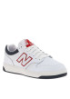 Thumbnail Baskets tennis en cuir blanc avec monogramme rouge à talon plat et à lacets - Image 3