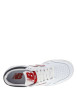 Thumbnail Baskets tennis en cuir blanc avec monogramme rouge à talon plat et à lacets - Image 4