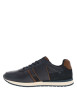Thumbnail Sneakers en cuir bleu marine à détails marron et à lacets plats bleu marine - Image 2