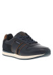 Thumbnail Sneakers en cuir bleu marine à détails marron et à lacets plats bleu marine - Image 3
