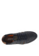 Thumbnail Sneakers en cuir bleu marine à détails marron et à lacets plats bleu marine - Image 4