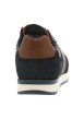 Thumbnail Sneakers en cuir bleu marine à détails marron et à lacets plats bleu marine - Image 6