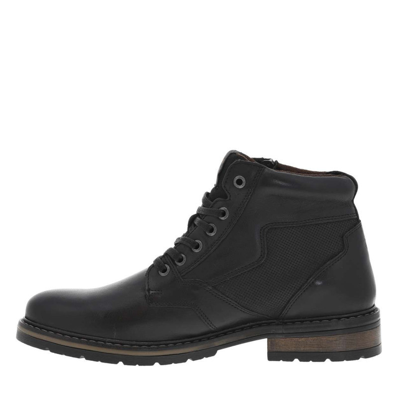 Redskins - Bottines Noires En Cuir à Talon Décroché Bas Et à Lacets Plats - Noires