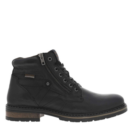 Bottines noires en cuir à talon décroché bas et...