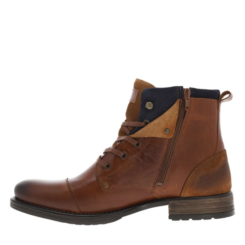 Redskins - Bottines En Cuir Cognac à Semelle Antidérapante Et à Lacets Plats - Cognac