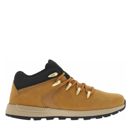 Bottines en cuir nubuck miel avec patch en Mesh...