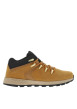 Thumbnail Bottines en cuir nubuck miel avec patch en Mesh cousus sur la tige