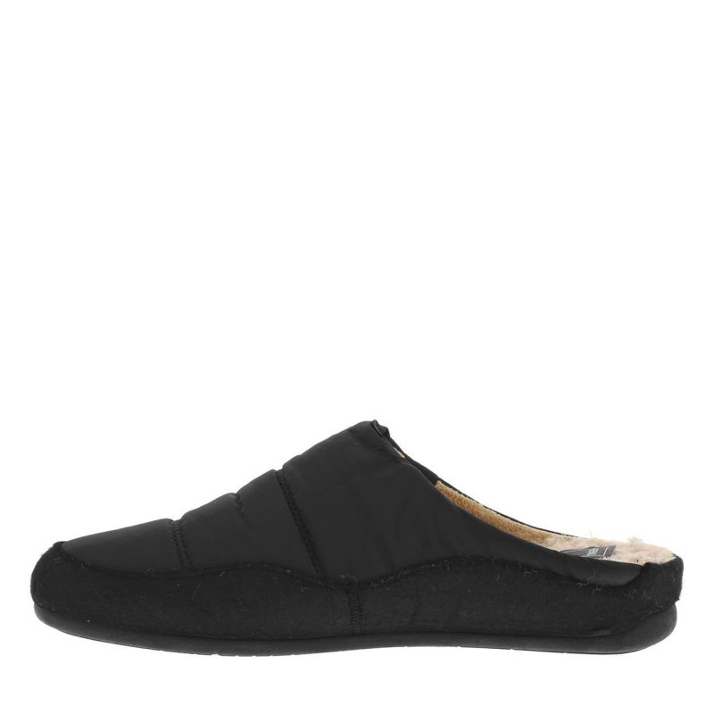 Verbenas - Pantoufles Mules Noires Avec Le Coup De Pied Matelassé Et Feutrine Noire - Noires Verbenas - Pantoufles Mules Noires Avec Le Coup De Pied Matelassé Et Feutrine Noire - Noires