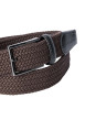 Thumbnail Ceinture brune unie tressée avec passant en simili-cuir - Image 2