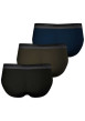 Thumbnail Lot de 3 slips multicolores noir, bleu et kaki en coton avec une coupe fermée - Image 2