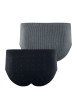 Thumbnail Lot de 2 slips en coton peigné marine et gris rayé et à pois coupe fermée - Image 3