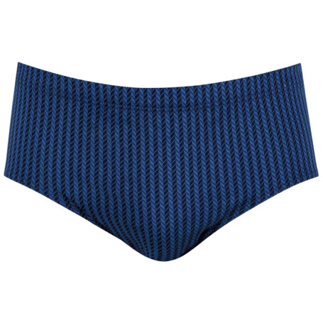 Slip en coton bleu marine à motifs chevrons et...