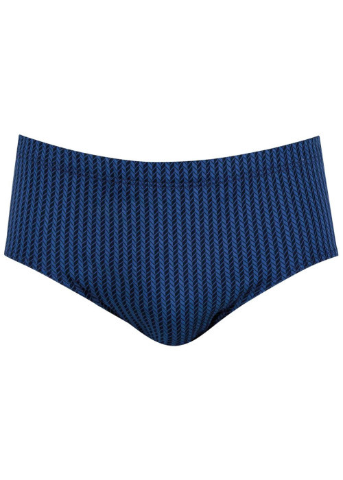 Slip en coton bleu marine à motifs chevrons et une coupe fermée