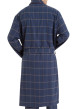 Thumbnail Peignoir en coton marine tartan avec une coupe droite et un col châle - Image 2