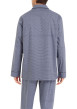 Thumbnail Pyjama long en coton marine imprimé all-over avec coupe droite et col cranté - Image 2