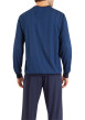 Thumbnail Pyjama long en coton marine imprimé avec une coupe droite et un col rond - Image 2