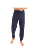 Thumbnail Pyjama long en coton marine imprimé avec une coupe droite et un col rond - Image 3
