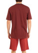 Thumbnail Pyjama court en coton bordeaux imprimé avec une coupe droite et un col V - Image 2