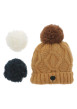 Thumbnail Bonnet CITRONNADE camel avec une tête d'ours à l'avant du revers