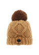 Thumbnail Bonnet CITRONNADE camel avec une tête d'ours à l'avant du revers - Image 2