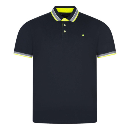 Polo en coton bleu avec une coupe droite et une...