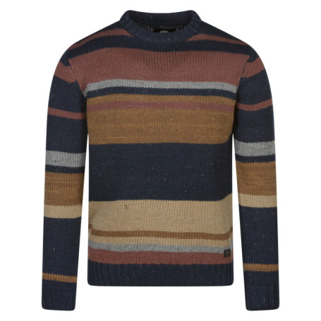Pull multicolore rayé avec une coupe droite un...
