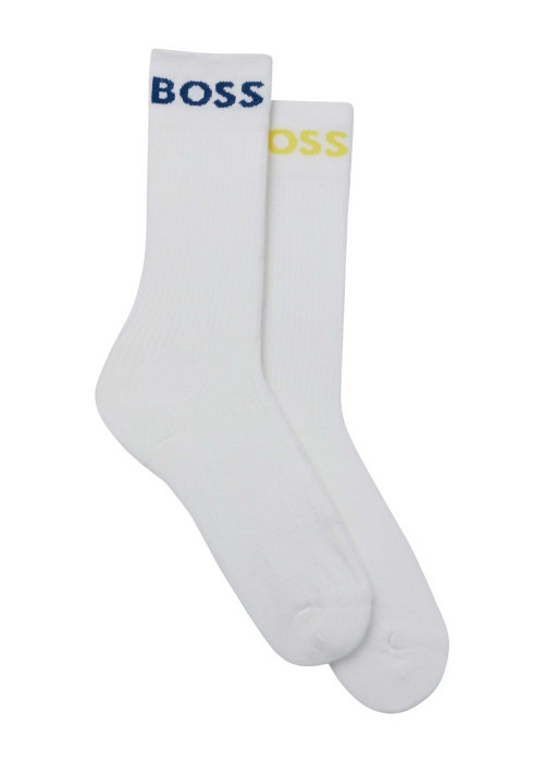 Lot de 2 paires de chaussettes hautes blanches unies coupe haute