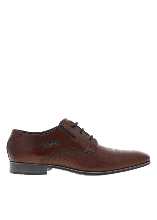 Derbies homme marron unies à talon décroché bas et à lacets ronds