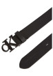 Thumbnail Ceinture en cuir grainé noir uni avec gros monogramme métallique - Image 2