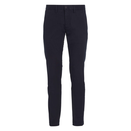 Pantalon Bleeker en coton marine uni avec une...