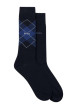 Thumbnail Lot de 2 paires de chaussettes hautes en coton marine carreaux avec coupe haute