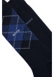 Thumbnail Lot de 2 paires de chaussettes hautes en coton marine carreaux avec coupe haute - Image 2