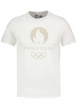 Thumbnail T-shirt en coton écru uni avec une coupe droite et un col rond