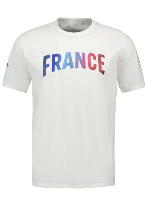 T-shirt en coton écru avec un imprimé une coupe droite et un col rond