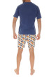 Thumbnail Ensemble de pyjama court en coton marine avec une coupe fermée et un col v - Image 2