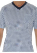 Thumbnail Pyjama court en coton bleu avec un haut à imprimé géométrique - Image 3