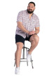 Thumbnail Chemise rose avec une coupe droite et un col français à manches courtes - Image 4