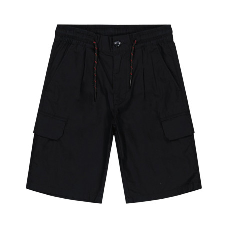 Short cargo en coton noir avec une coupe droite...