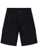 Thumbnail Short cargo en coton noir avec une coupe droite et une taille élastiquée