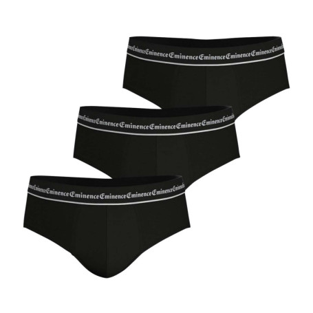 Lot de 3 slips en coton noirs unis à coupe...
