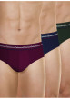 Thumbnail Lot de 3 slips en coton multicolores unis à coupe fermée et à taille élastiquée - Image 3