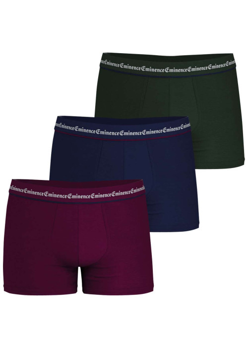 Lot de 3 boxers classiques en coton tricolore avec une coupe fermée