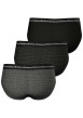 Thumbnail Lot de 3 slips en coton noirs imprimés à coupe fermée et une taille élastiquée - Image 2