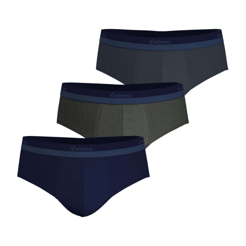 Eminence - Lot De 3 Slips En Coton Multicolores Unis Et Avec Une Coupe Fermée - Multicolore