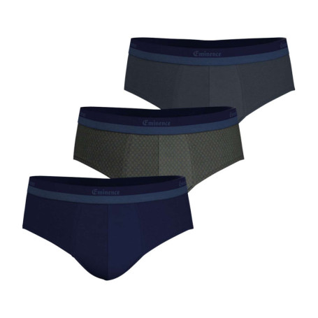Lot de 3 slips en coton multicolores unis et...